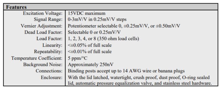 PVS-11 load cell simulator features